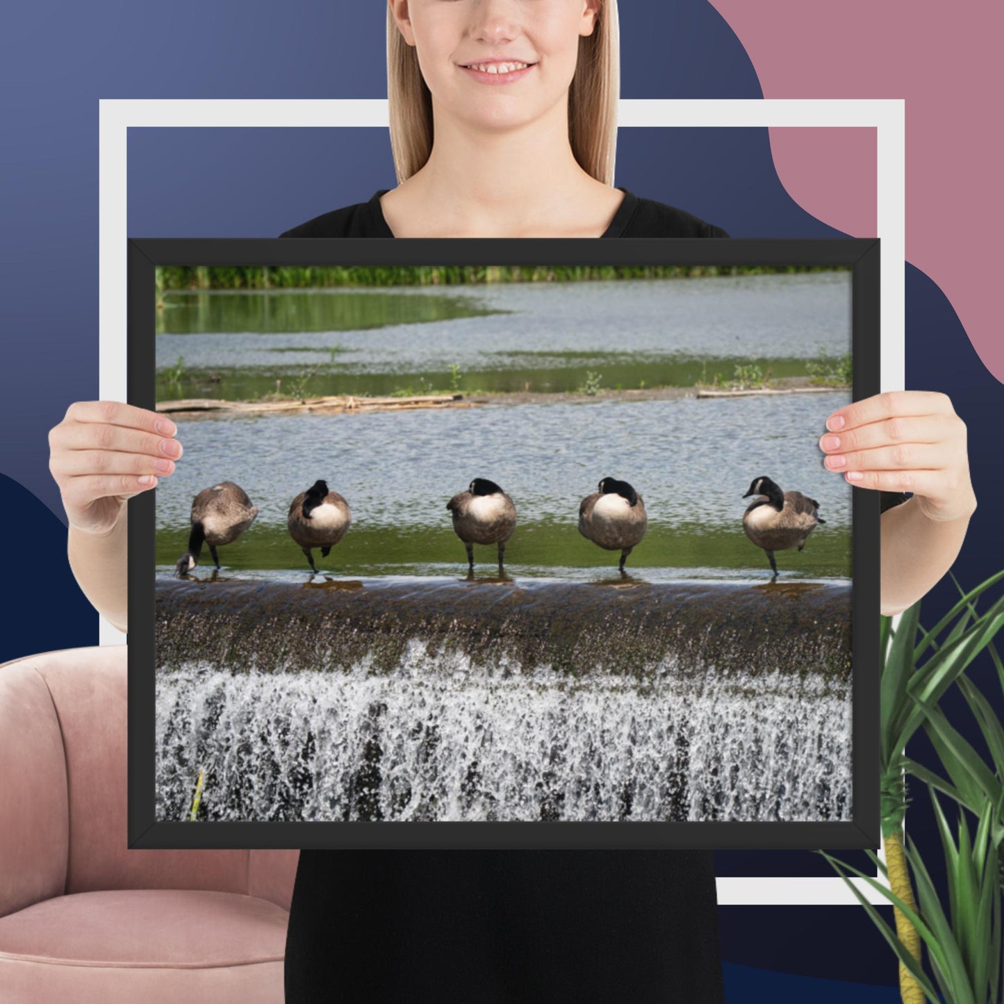 Framed photo paper poster