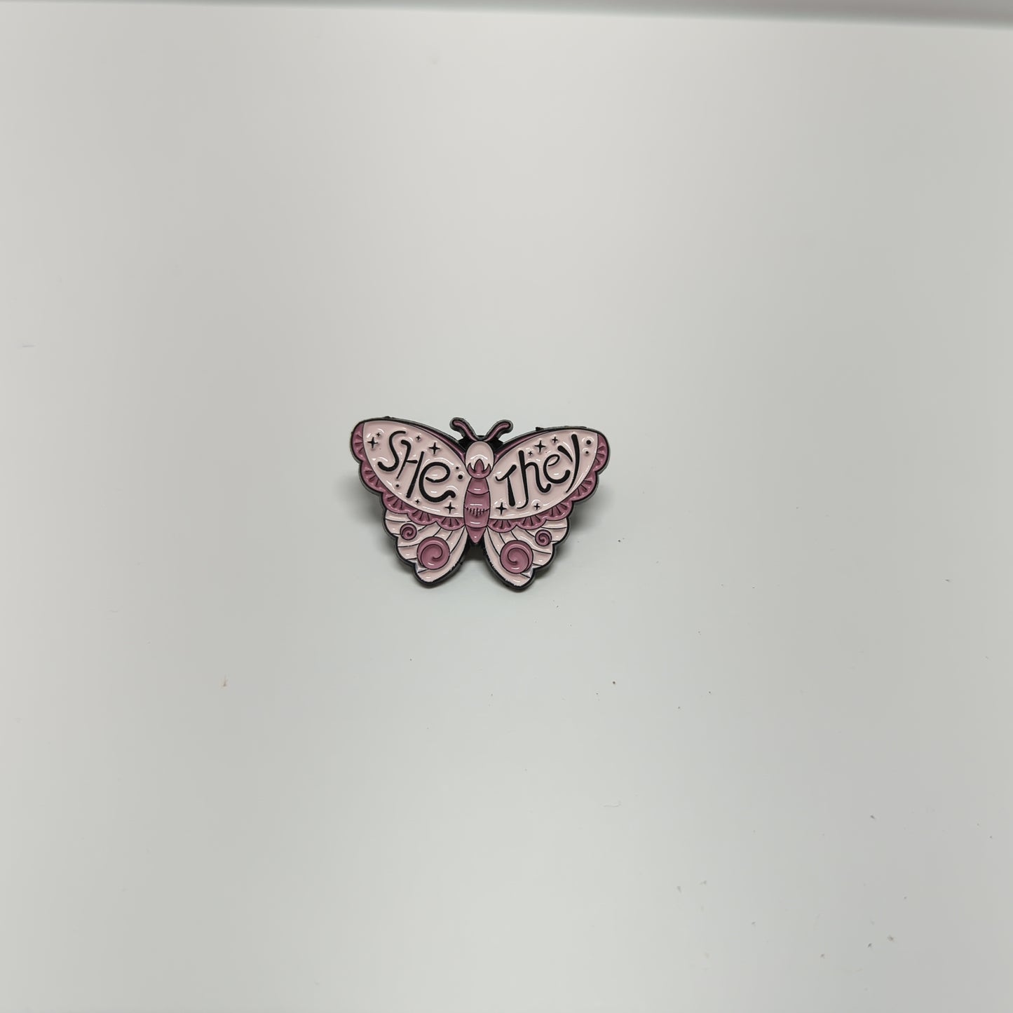 Enamel Butterfly Pronoun Pins