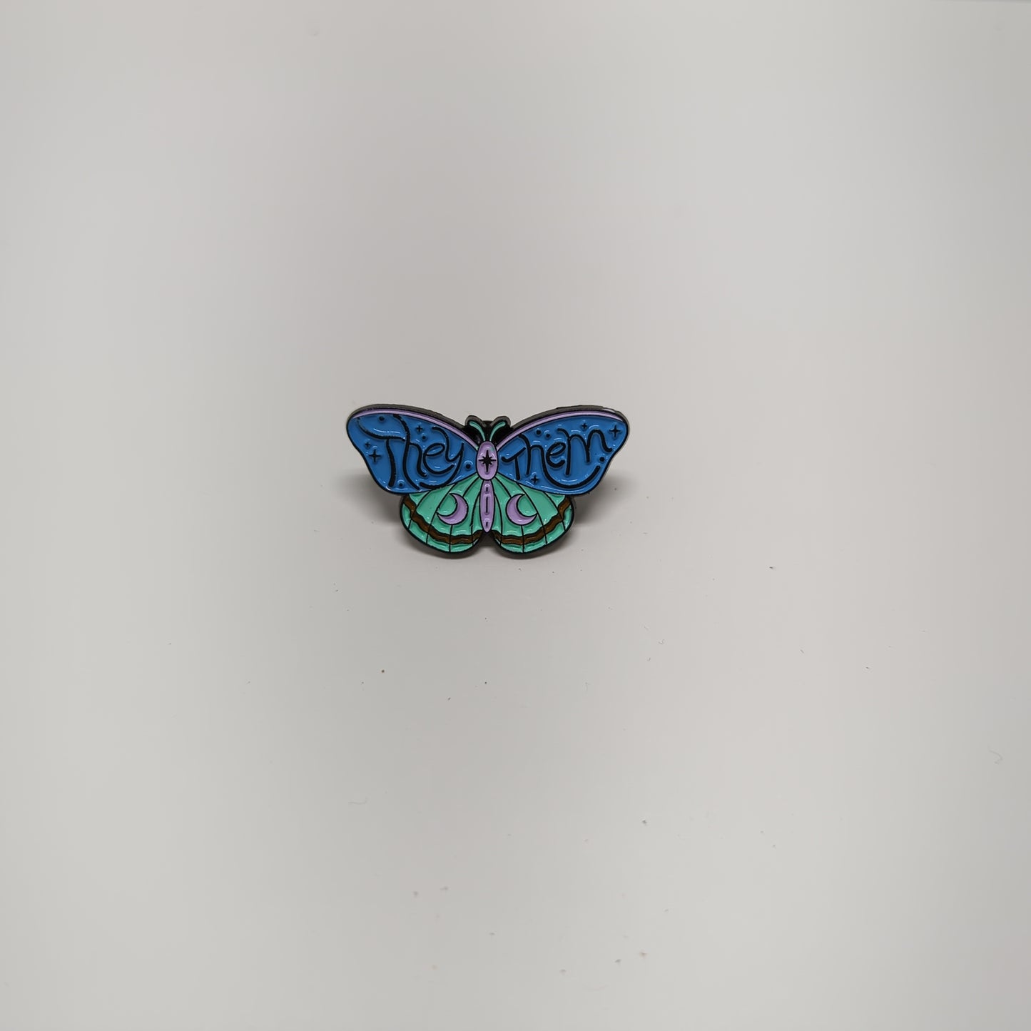 Enamel Butterfly Pronoun Pins