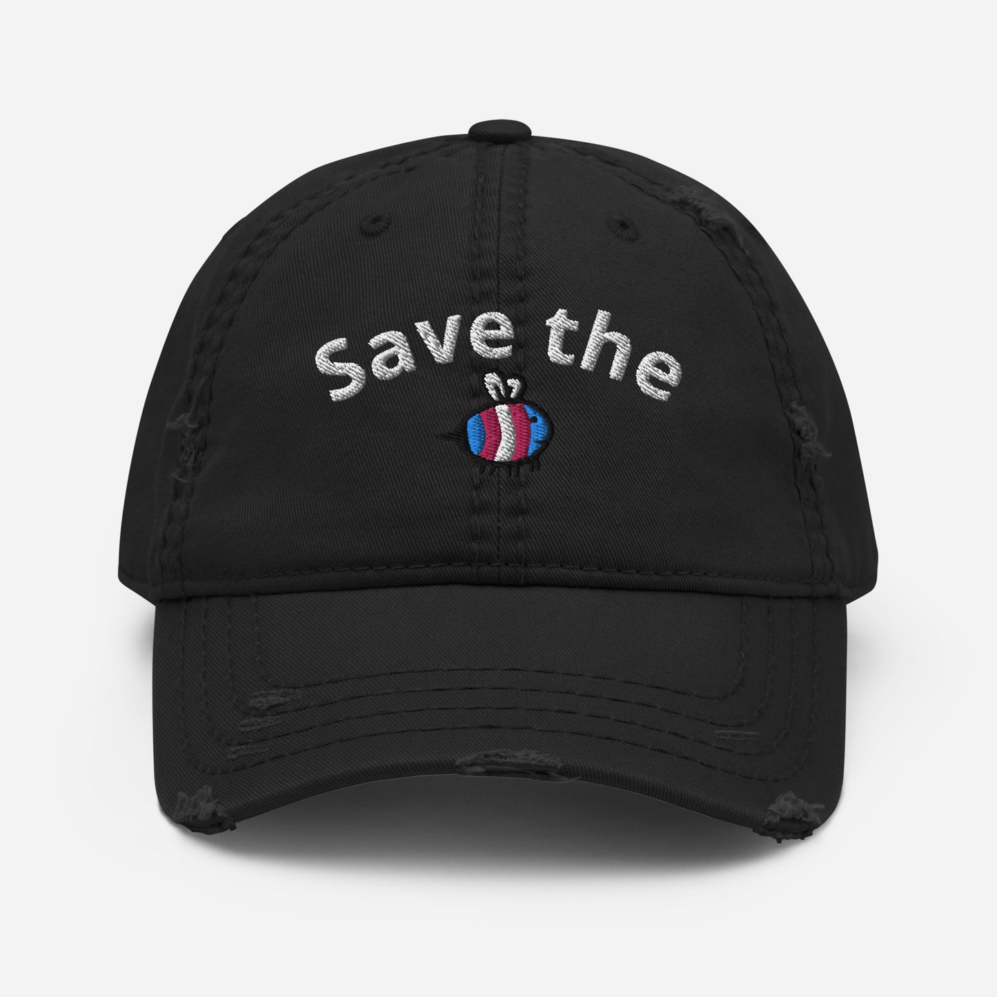 "Save The Bees" Trans Pride Distressed Cap