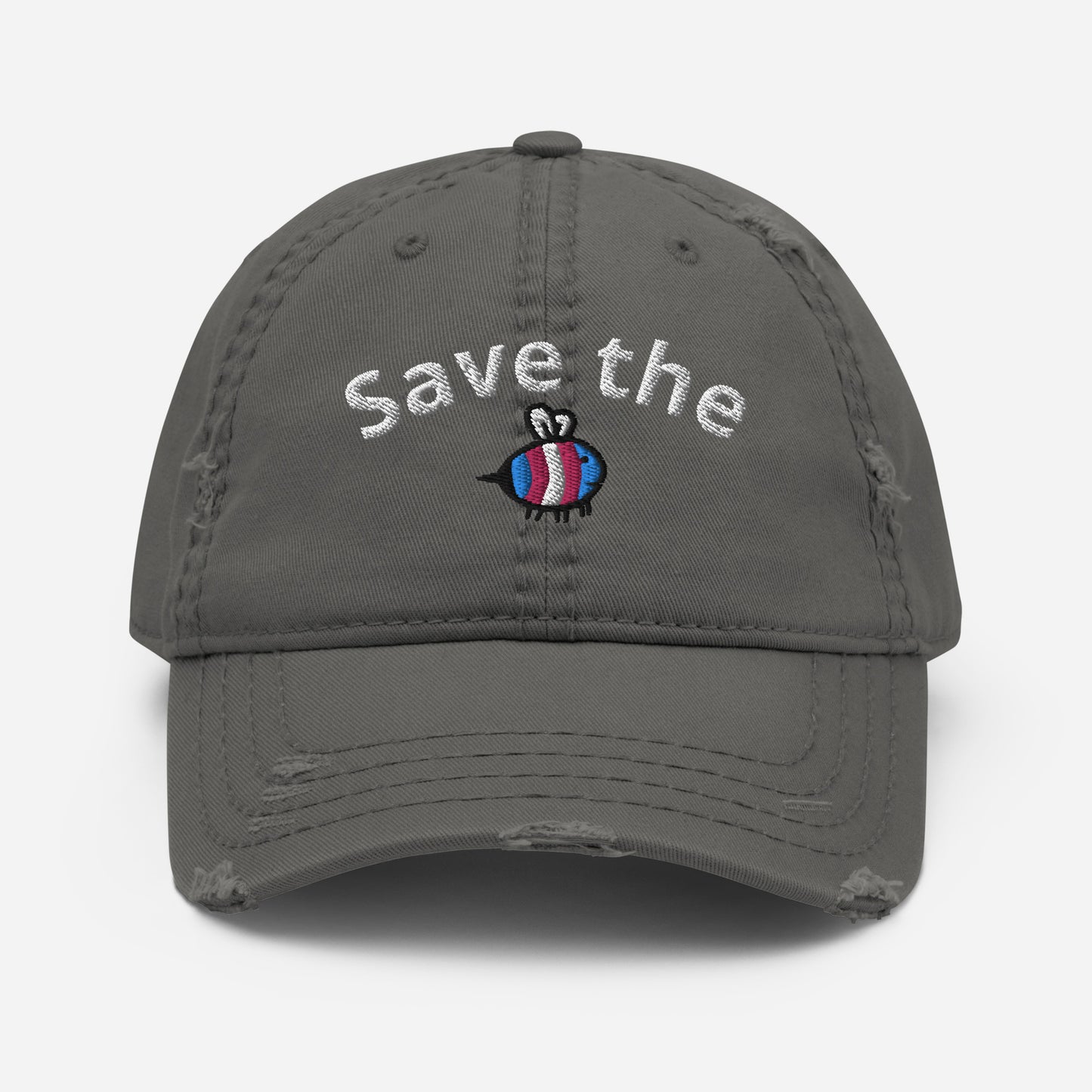 "Save The Bees" Trans Pride Distressed Cap